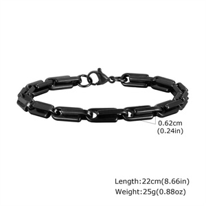 Hip Hop Jewelry Bracelet <b>Men</b> Charm Waterproof Stainless Steel Link Chain Bracelets - Product Image 5
