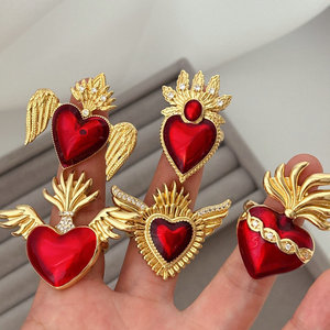 Novità 2025 Accessori di Moda Anello con Cuore in Smalto Rosso Ali <span class=keywords><strong>d</strong></span>'<span class=keywords><strong>Angelo</strong></span> Anello dell'Amore <span class=keywords><strong>Gioielli</strong></span> all'Ingrosso - Product Image 3
