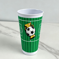 Gobelet en mélamine à motif de football réutilisable, vente en gros, personnalisable, vaisselle pour la maison, l'hôtel et les pique-niques, gobelet à boisson incassable