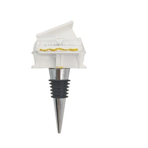 Wine <b>Stopper</b> Vacuum Sealed White Piano Style Plastic Bottle <b>Stopper</b> For Wine Spirits - Product Image 2