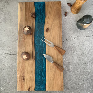 <span class=keywords><strong>Tagliere</strong></span> per <span class=keywords><strong>scacchi</strong></span> rettangolare in legno di Acacia in resina ecologica lavabile per lavastoviglie pacchetto pezzo singolo <span class=keywords><strong>tagliere</strong></span> per bistecca blu - Product Image 5