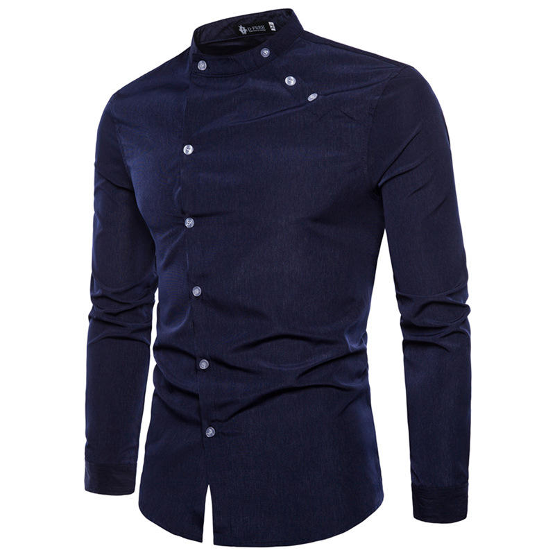 Chemise à double boutonnage Oblique pour hommes Chemise à manches