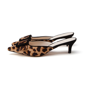 <span class=keywords><strong>Pantoufles</strong></span> en <span class=keywords><strong>cuir</strong></span> léopard avec boucle enveloppée de <span class=keywords><strong>cuir</strong></span>, talon fermé, <span class=keywords><strong>mules</strong></span> pour femmes - Product Image 1