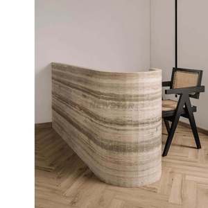 미용실 및 미용실 가구를위한 세련된 리셉션 카운터 천연 단단한 대리석 리셉션 카운터 거친 블록 - Product Image 3