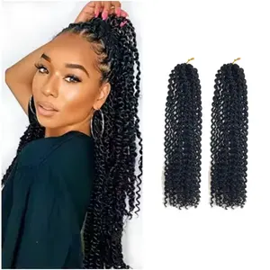 Water Wave Passion Twist Crochet Hair 18 ''Fibra sintética Trenzas rizadas Spring Twisted Trenzado Cabello para africano