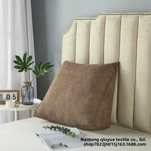 Coussin de lit moderne avec support dorsal à mémoire de forme, personnalisable, housse en polyester 200TC, rembourrage en coton PP, motif uni, pour salon - Product Image 6