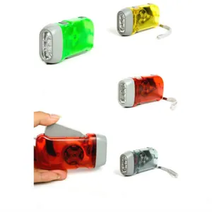 Custom Logo Crank Hand Drukken Zaklamp Power 3 Led Flash Light Torch Camping Promotionele Producten Solar Zaklamp Mini-Hand