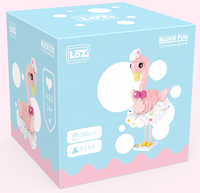 Flamingo mainan Puzzle anak-anak, mainan konstruksi Model blok bangunan perakitan berlian partikel kecil Loz