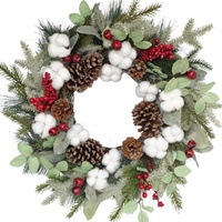 Couronne funéraire extérieure en mousse blanche avec fleurs, ornée de bourgeons de narcisse et d'eucalyptus blanchi, pour panier commémoratif