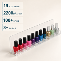 Présentoir de vernis à ongles en acrylique transparent sur mesure pour usine, support de bouteilles à niveaux pour salon, vente au détail et rangement de cosmétiques