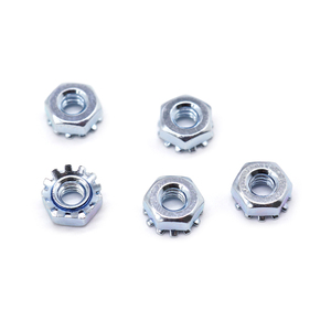 Écrou de blocage en K zingué, écrou de blocage hexagonal cranté avec <span class=keywords><strong>rondelle</strong></span>, fabrication chinoise sur mesure pour applications de fixation - Product Image 3