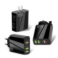 Chargeur USB 65W GaN PD+QC3.O US EU UK AU Super charge rapide pour iPhone/Samsung/Huawei/Oppo/Vivo/Xiaomi