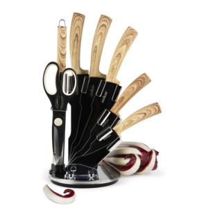 Set di coltelli Excelsa 8 pezzi con manico in legno, blocco in acciaio inossidabile e forbici - Product Image 1