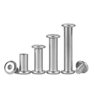 Vis de connexion pour meubles M5 M6 M8 M10 M12, mâ<span class=keywords><strong>le</strong></span>-femelle, à <span class=keywords><strong>tête</strong></span> plate hexagonale, <span class=keywords><strong>avec</strong></span> <span class=keywords><strong>écrou</strong></span> cylindrique - Product Image 2