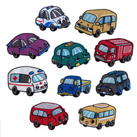 Patchs brodés thermocollants en polyester à motif de voiture de dessin animé, best-sellers transfrontaliers, accessoires vestimentaires