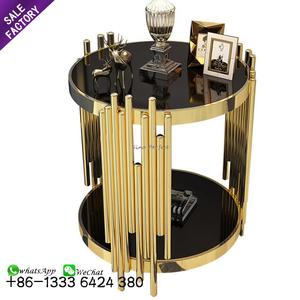 Mesa de pastel de boda de lujo ligero minimalista moderna sala de estar hogar mármol mesa de centro de acero inoxidable - Product Image 6