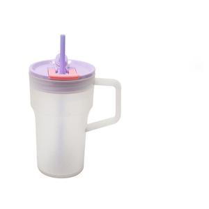 Rts biểu tượng tùy chỉnh 680ml 24oz Frosted nhựa như cốc với xử lý và <span class=keywords><strong>2</strong></span> trong <span class=keywords><strong>1</strong></span> uống màu nắp nhựa - Product Image 5