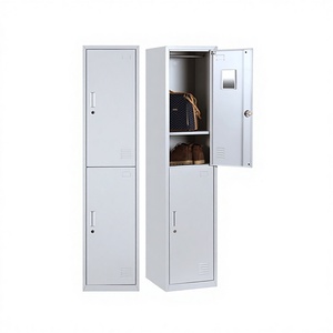 Meuble de bureau : Casier vertical pour personnel, armoire haute et étroite à 2 portes, casier de rangement pour écoles et espaces publics, assemblé - Product Image 1