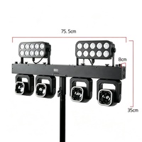 Système d'éclairage de scène DJ portable 300W, 4x40W, à faisceau mobile, effet wash, activé par le son, DMX512, pour fêtes, mariages, clubs