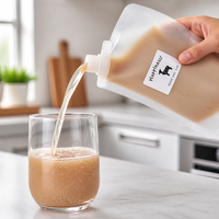 Pochette à bec verseur en papier kraft réutilisable de 50 ml à 2 L avec logo personnalisé imprimé pour l'emballage de jus, de lait, d'alcool et de liquides