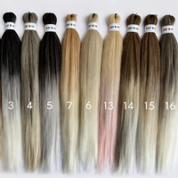 Ekstensi Rambut Berkualitas Tinggi untuk Wanita, Ekspresi Rambut Ombre 52 Inci, Kepang Mudah, Rambut Sintetis Pre-Stretched untuk Kepang