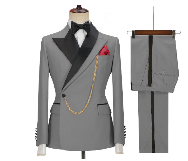 Blazer Homme Chic Et Élégant - Veste Costume Slim Fit Un Bouton, Style Décontracté Business Mariage Soirée