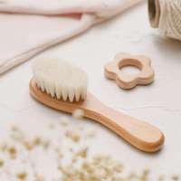 Ensemble de brosses à cheveux en bambou avec logo personnalisé, peigne en bois de hêtre pour massage du cuir chevelu, brosse à shampooing à poils doux, kit de soin des cheveux écologique