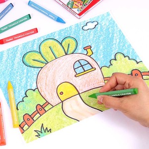 Foska naturale Eco Friendly 12 colori brillanti pastelli a cera di grasso da colorare senza pastelli per bambini di 2-4 anni con scatola di colore - Product Image 4