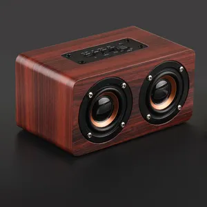 Di legno Altoparlante Senza Fili di Bluetooth HIFI Stereo Bass Home Theater Subwoofer Altoparlante