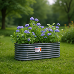 Bac à légumes surélevé en acier thermolaqué gris 59,8x15,7x14,2 pouces pour la culture des légumes - Product Image 2