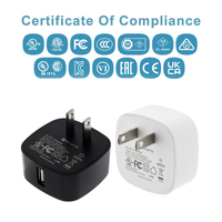 Amérique du Nord Canada Plug FCC UL CUL ETL Certified 5V USB Charger 5Volt 1amp 2amp 3amp Micro USB Power Adapter for Beauty Device