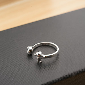 Anello Aperto S925 Regolabile a Fascia, Gioielli alla Moda Stile Gotico Punk, Anelli Statement Trendy per Uomo Donna - Product Image 5