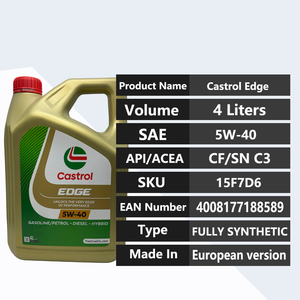 รับประกันคุณภาพ น้ำมันเครื่องสังเคราะห์แท้ CF/SN <span class=keywords><strong>5W40</strong></span> C3 รุ่นยุโรป 4 ลิตร 15F7D6 4008177188589 สำหรับ <span class=keywords><strong>Castrol</strong></span> EDGE - Product Image 6