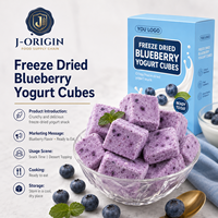 Cubos de Yogur con Arándanos Liofilizados, Listos para Comer, Lácteos, OEM/ODM, Marca Privada, Proveedor Mayorista, Servicio de Alimentos, China, 50g