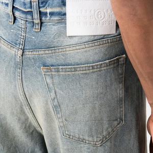 กางเกงยีนส์ทรงขาบานสีน้ำเงินเทาสไตล์วินเทจ ราคาส่ง ผ้าฝ้าย 100% ทรงขากว้าง เอวกลาง ซิป ซักแล้ว ระบายอากาศได้ดี สำหรับผู้ชาย - Product Image 5