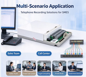 Grabadora Telefónica Profesional USB con Reconocimiento de Voz a Texto por IA de 8 Líneas, Acceso Multi-Interfaz y Gestión Inteligente - Product Image 3