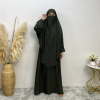 Nouveauté 2023 Vente chaude Ensemble Abaya Eid simple uni 2 pièces Khimar et robe polyvalente Costume Abaya pour femmes 11 couleurs