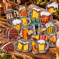 Lot de patchs brodés pour amateurs de bière, motifs tasses, fûts, bouteilles, barres, à thermocoller ou à coudre, pour loisirs créatifs, cadeaux et décoration