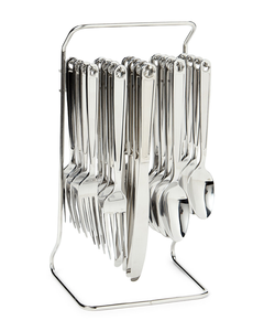 18/0 thép không gỉ treo dao kéo 16 cái & 20 cái Bộ dao muỗng nĩa muỗng trà với sắt kim loại giá đứng - Product Image 3