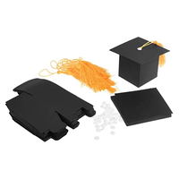 Boîte d'emballage personnalisée pour chapeau de graduation, boîte noire d'expédition, emballage cadeau de graduation avec pompon