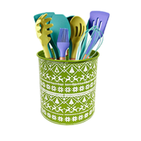 Bocal en métal galvanisé vert, récipient de rangement de cuisine, pot de fleurs style ferme pour la décoration de Noël et de la maison de campagne