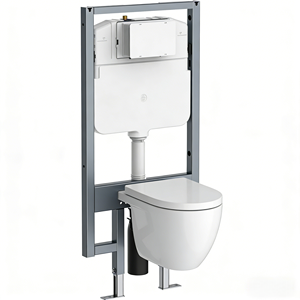 Cisterna Empotrada Delgada de 80mm Tipo Dividido para Baño Comercial con Accionamiento Frontal y Descarga Silenciosa - Product Image 4