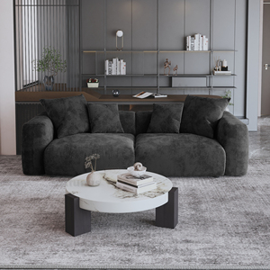 Canapé modulaire sectionnel noir compressé sous vide américain ATUNUS, livraison directe, grand canapé en tissu de velours côtelé - Product Image 2