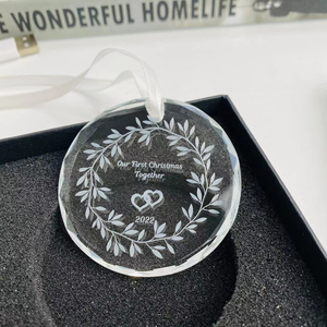 Blank <b>Crystal</b> Glass Hanging Christmas Ornament Customized Round K9 <b>Crystal</b> Ornaments - Product Image 3