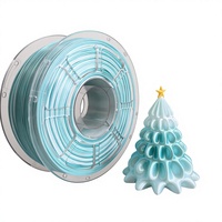Filament PLA pour imprimante 3D, effet soie, extrusion fluide, couleur arc-en-ciel bleu vers blanc, pour projets d'impression 3D