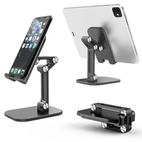 Support de téléphone portable pliable à trois sections, support de tablette flexible pour table, support de bureau réglable pour smartphone