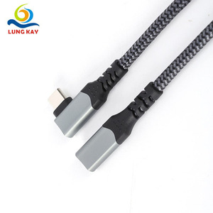 Lung Kay Type C Extension <b>Cable</b> Male 90 Degree <b>To</b> Female <b>USB</b> 3.1 Gen2 5A Data <b>Cable</b> PD100W Fast Charging - Product Image 1