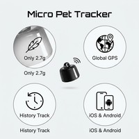 Micro Traceur GPS pour Animaux de Compagnie 2 7g Localisateur en Temps Réel Plus Petit Qu'une Pièce de Monnaie pour Chats Chiens et Pigeons