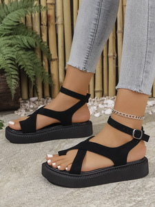 Sandales de plage à plateforme épaisse pour femmes, nouvelle collection été, avec lanières croisées et boucle d'orteil - Product Image 6