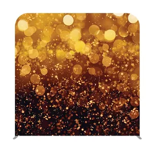 Custom 8X8ft Trade show oro fotomatón funda de almohada telón de fondo banner stand tensión tela pantalla - Product Image 1